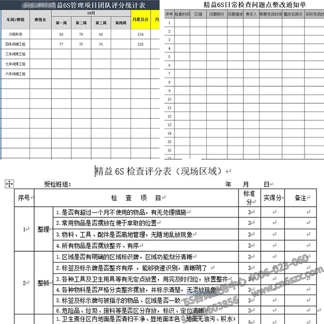 6S日常檢查評價體系